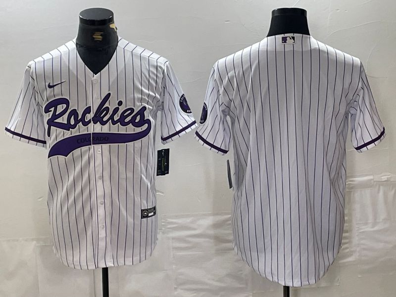 Men Colorado Rockies Blank White Stripe Joint name Nike 2024 MLB Jersey style 1->colorado rockies->MLB Jersey